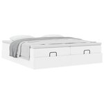 VidaXL Cadre de lit ottoman avec matelas blanc 180x200 cm similicuir