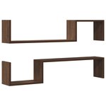 vidaXL Étagères murales 2 Pièces Chêne marron 100x15x20 cm