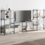 vidaXL Meuble TV sonoma gris 206 5x28 5x95 cm bois d'ingénierie