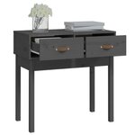 vidaXL Table console Gris 76 5x40x75 cm Bois massif de pin