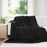 vidaXL Jeté Noir 240 x 220 cm Toison