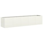 vidaXL Jardinière blanc 200x40x40 cm acier laminé à froid