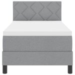 vidaXL Lit boxspring avec matelas Gris clair 80 x 200 cm tissu
