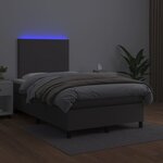 vidaXL Sommier à lattes de lit avec matelas et LED Gris 120x200 cm