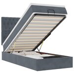 vidaXL Cadre de lit ottoman avec matelas gris foncé 100x200 cm velours
