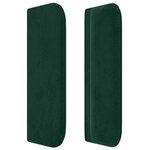 vidaXL Tête de lit avec oreilles Vert foncé 203x16x78/88 cm Velours