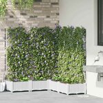 vidaXL Pots de jardin Blanc 120 x 120 x 126 cm Acier