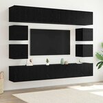 vidaXL – Ensemble de meubles TV de 8 pièces en bois d'ingénierie chêne noir mural
