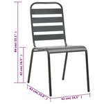 vidaXL Mobilier de salle à manger d'extérieur 7 Pièces Acier Gris foncé