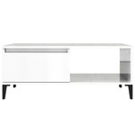 vidaXL Table basse Blanc brillant 90x50x36 5 cm Bois d'ingénierie