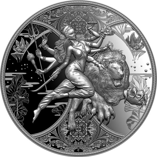 Pièce de monnaie en Argent 2000 Francs g 31.1 (1 oz) Millésime 2024 Hindu Religion DURGA