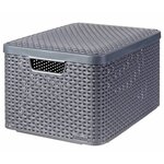 Curver Boîtes de rangement Style avec couvercle 3 Pièces L Anthracite