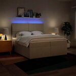 vidaXL Sommier à lattes de lit avec matelas Crème 200x200 cm Tissu