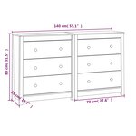 vidaXL Buffet Blanc 140x35x80 cm Bois massif de pin