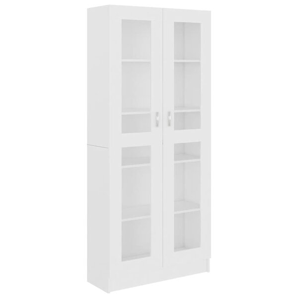 vidaXL Armoire à vitrine Blanc 82 5x30 5x185 cm Bois d'ingénierie