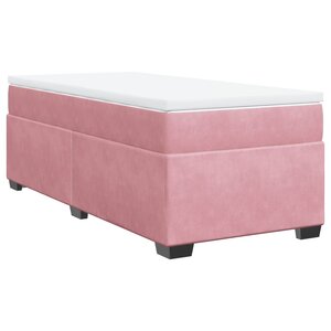 vidaXL Sommier à lattes de lit avec matelas Rose 90x190 cm Velours