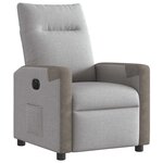 vidaXL Fauteuil inclinable électrique gris nuage tissu