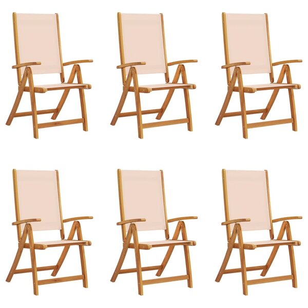 vidaXL Chaises pliables de jardin lot de 6 bois d'acacia et textilène