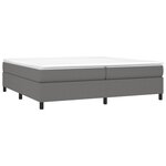 vidaXL Sommier à lattes de lit avec matelas Gris foncé 200x200cm Tissu