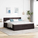 VidaXL Cadre de lit ottoman avec matelas marron foncé 180x200 cm tissu
