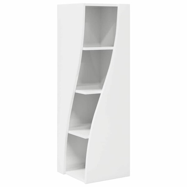 vidaXL Meuble d'angle Blanc brillant 32x32x102cm Bois d'ingénierie