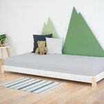 Lit simple TEENY 90 x 160 naturel et blanc