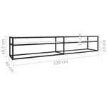 vidaXL Meuble TV Marbre blanc 220x40x40 5 cm Verre trempé