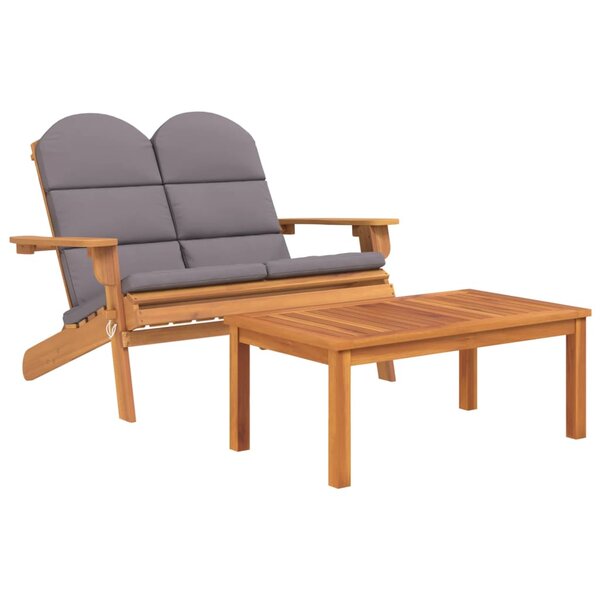 Ensemble de Salon de jardin meuble d'extérieur ensemble de mobilier adirondack 2 pièces bois acacia solide 02_0014208