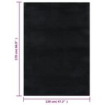 vidaXL Tapis lavable à poils courts doux et moelleux antidérapant noir