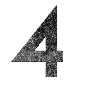 Numéro 4 - Numéro adhésif pour boîtes aux lettres- Pierre véritable 50 mm  Galibot