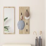 vidaXL Porte-manteau mural Montage mural Chêne sonoma 30 x 1.5 x 80 cm