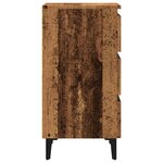 vidaXL Table de chevet avec pieds en métal vieux bois 40x35x69 cm