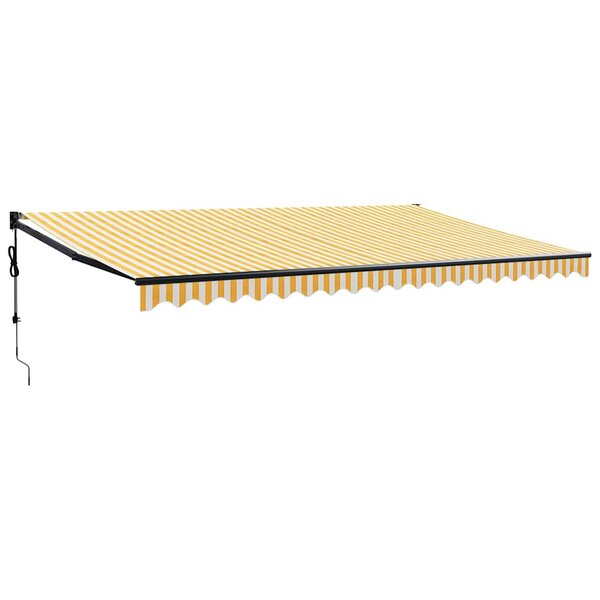 vidaXL Auvent rétractable automatique jaune et blanc 5x3 m