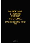 Document unique d'évaluation des risques professionnels métier (Pré-rempli) : Exploitant de chambres d'hôtes - Gîtes - 2025 UTTSCHEID