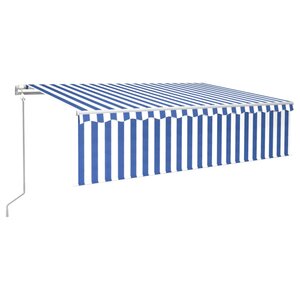 vidaXL Auvent automatique rétractable avec store 6x3 m Bleu et blanc