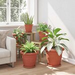 vidaXL Pot à fleurs rond 24 Pièces Rouge brique Ø 34 x 28 cm Plastique