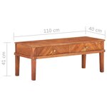 vidaXL Meuble TV 110x40x41 cm Bois d'acacia massif