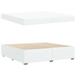 vidaXL Cadre de lit avec matelas Blanc 200 x 200 cm tissu