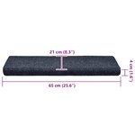 vidaXL Tapis d'escalier autocollants 30 pièces 65 x 21 x 4 cm Bleu Bord rectangulaire