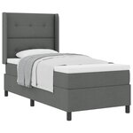 vidaXL Lit à ressorts avec matelas Gris foncé 200 x 80 cm tissu