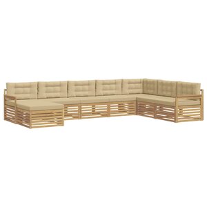 vidaXL Ensemble de canapés d'extérieur 8 pc Blanc et Beige