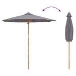 vidaXL Parasol de jardin Ø 240 x 260 cm Bambou Rond Gris foncé