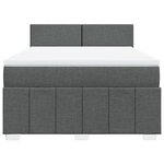 vidaXL Sommier à lattes de lit avec matelas Gris foncé 160x200cm Tissu