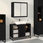vidaXL Armoire Miroir de Salle de Bain Chêne noir 65 x 20 x 60 cm