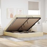 vidaXL Cadre de lit avec matelas avec matelas 2 Pièces Crème tissu