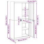 vidaXL Armoire de rangement 2 Pièces Rose 90 x 40 x 180 cm Acier