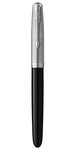 Parker 51 stylo plume  corps résine noire + capuchon inox poli  plume moyenne  coffret cadeau