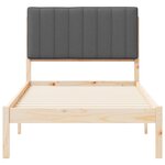 vidaXL Cadre de lit avec tête de lit rembourrée Gris foncé 90 x 190 cm