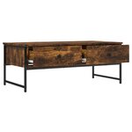 vidaXL Table basse chêne fumé 101x49x39 5 cm bois d'ingénierie