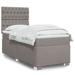 vidaXL Sommier à lattes de lit avec matelas Taupe 80x200 cm Tissu